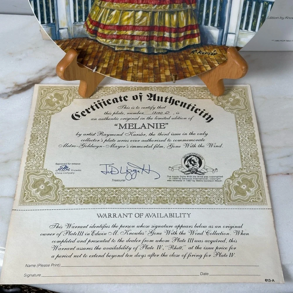 GWTW Knowles Issue 3 Melanie #13100D COA Yellow Ruffled Dress - Picture 5 of 9